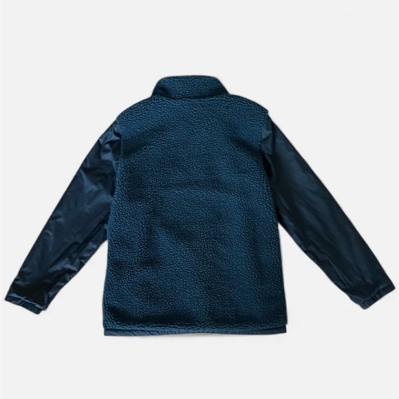 Patagonia Reversible Glissade Jacket Kids Small Navy Deep Pile Fleece Coat - Picture 5 of 5